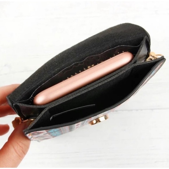 1 LEFT! Aztec Black Blue Crossbody Bag Purse Cellphone Holder - Picture 7 of 7